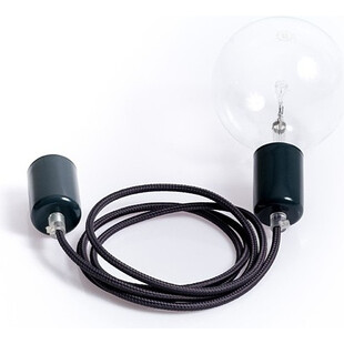 Lampa wisząca Loft Metal | Szara żarówka E27 - Kolorowe kable