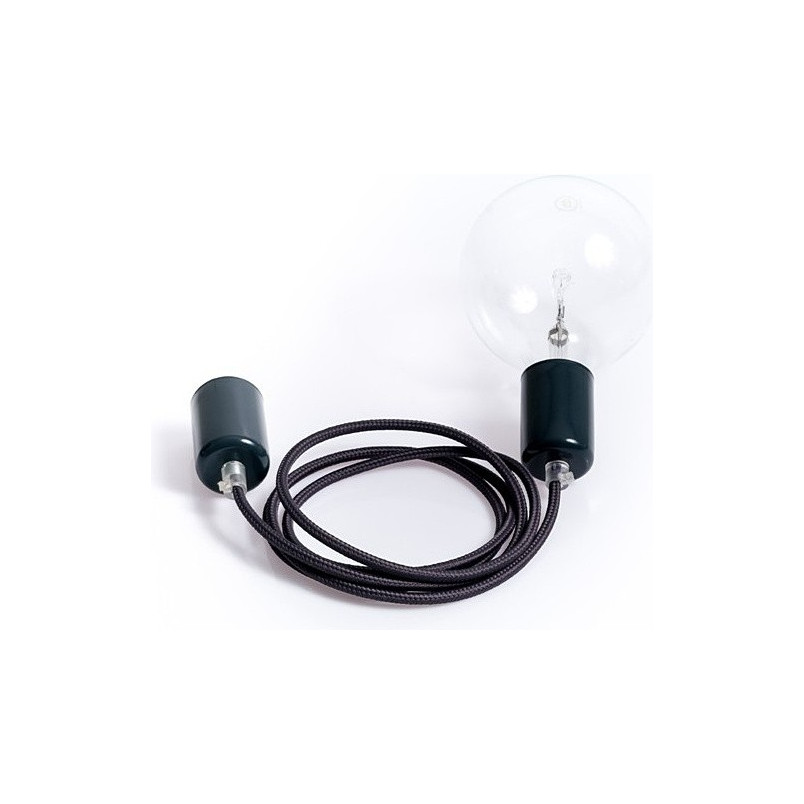 Lampa wisząca Loft Metal | Szara żarówka E27 - Kolorowe kable