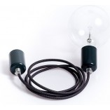 Lampa wisząca Loft Metal | Szara żarówka E27 - Kolorowe kable