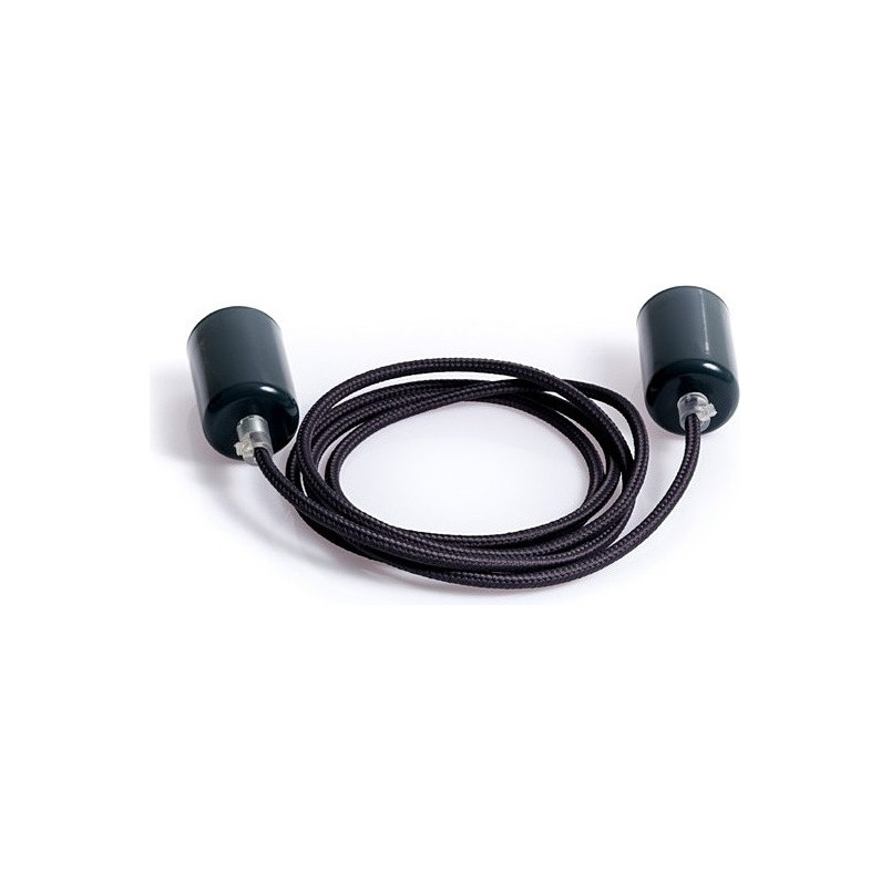 Lampa wisząca Loft Metal | Szara żarówka E27 - Kolorowe kable