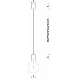 Lampa wisząca Loft Metal | Szara żarówka E27 - Kolorowe kable