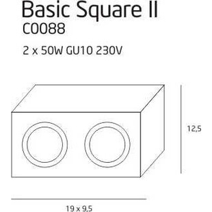 Lampa spot Basic Square biała MaxLight - Oświetlenie LED