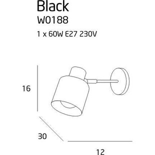Kinkiet Loftowy Regulowany Black | MaxLight - Oświetlenie