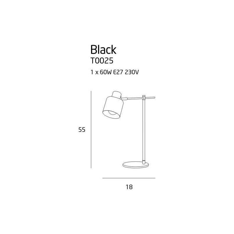 Lampa biurkowa Loft Black | MaxLight - Nowoczesny design