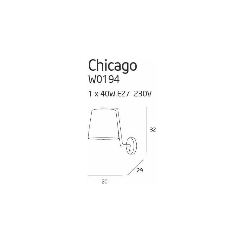 Kinkiet Chicago czarny MaxLight | Elegancki design