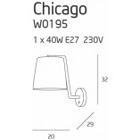Kinkiet Chicago biały/chrom MaxLight - Nowoczesny design