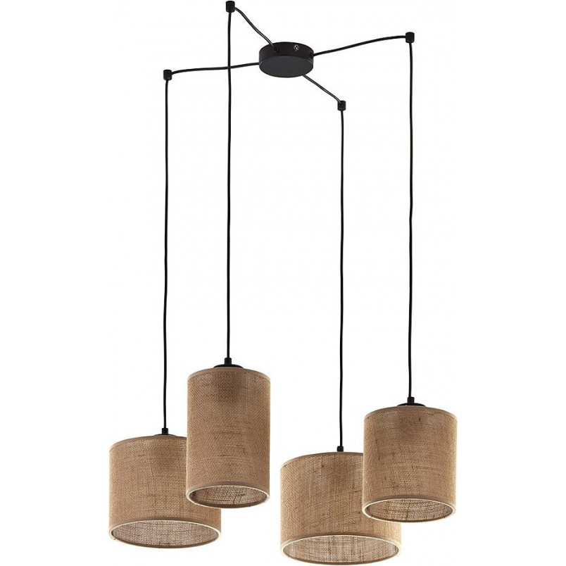Lampa wisząca boho Juta IV | Brązowa, E27 | TK Lighting