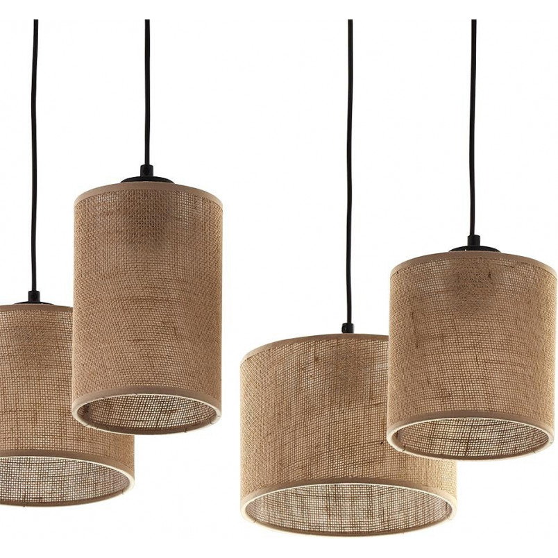 Lampa wisząca boho Juta IV | Brązowa, E27 | TK Lighting