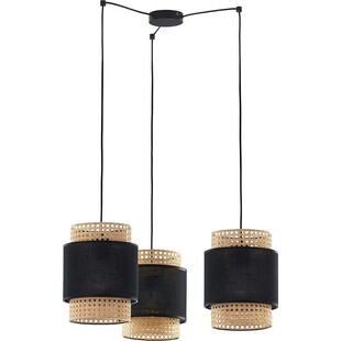 Lampa Wisząca Rattanowa Boho Czarna | TK Lighting
