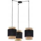 Lampa Wisząca Rattanowa Boho Czarna | TK Lighting