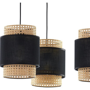 Lampa Wisząca Rattanowa Boho Czarna | TK Lighting