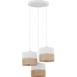 Lampa wisząca boho Linobianco - 3 punkty, biała | TK Lighting