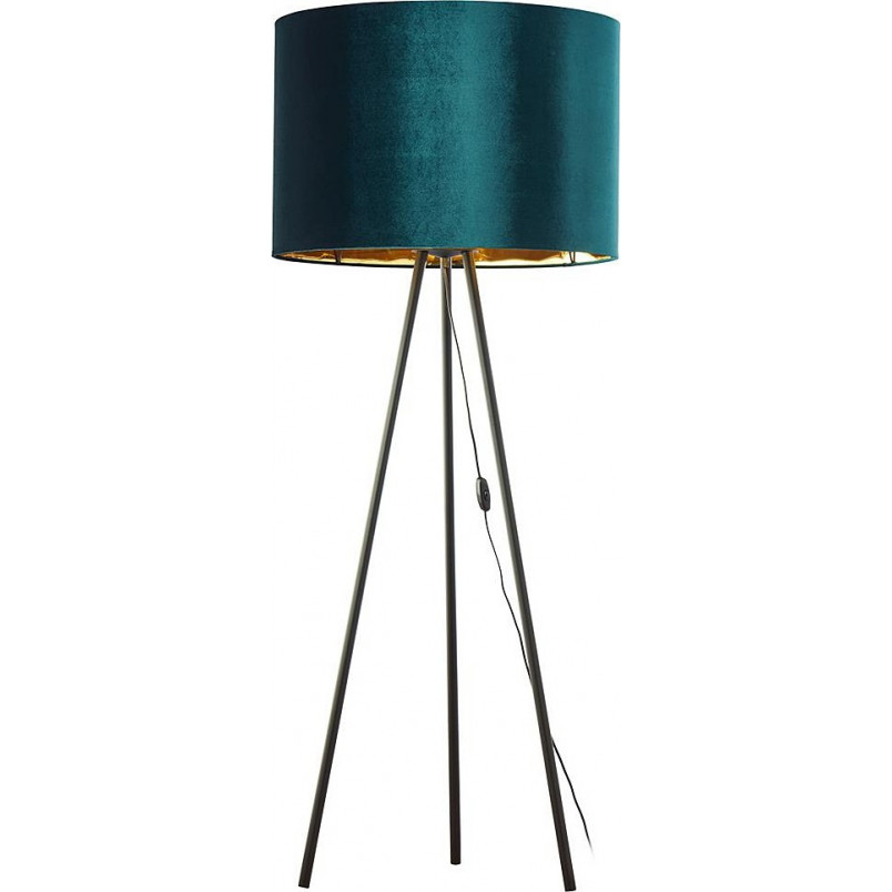 Lampy podłogowe z abażurem | Lampa podłogowa welurowa Tercino 50 zielona TK Lighting do salonu