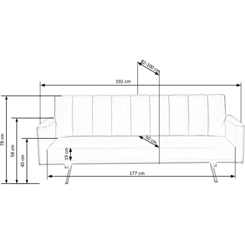 Sofa welurowa rozkładana Armando | Zielona sofa Halmar 192cm