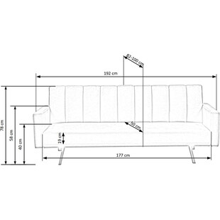 Sofa welurowa rozkładana Armando | Halmar - Szara 192cm