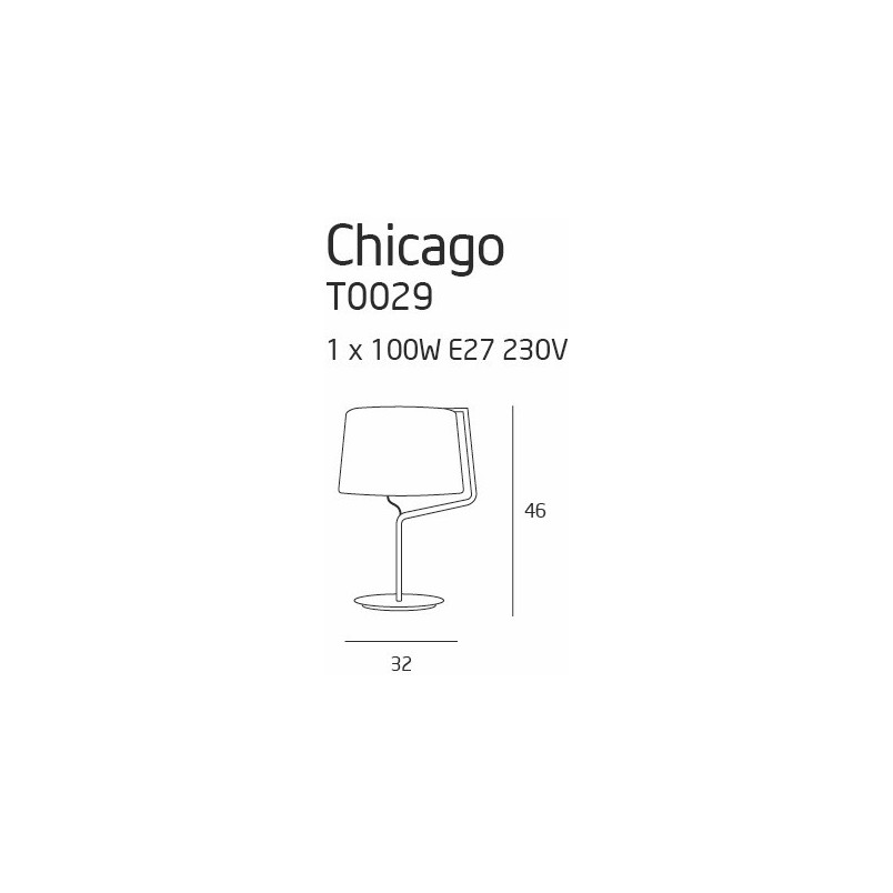 Lampa stołowa Chicago czarna - MaxLight | Eleganckie oświetlenie