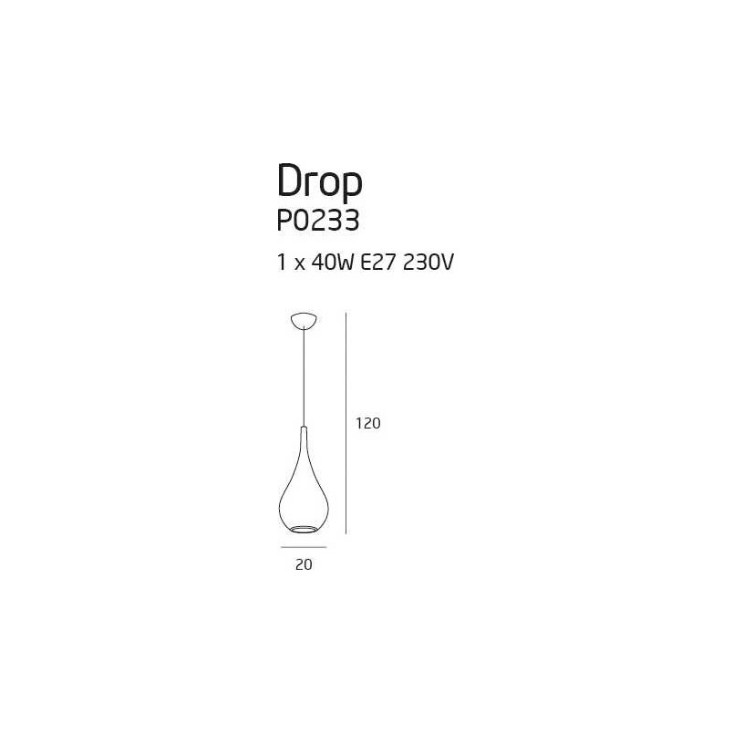 Lampa wisząca Drop czarna MaxLight | Nowoczesny design