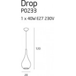 Lampa wisząca Drop czarna MaxLight | Nowoczesny design