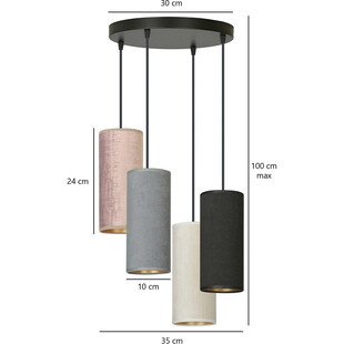 Lampa wisząca z abażurami Bente Premium IV 35cm mix Emibig