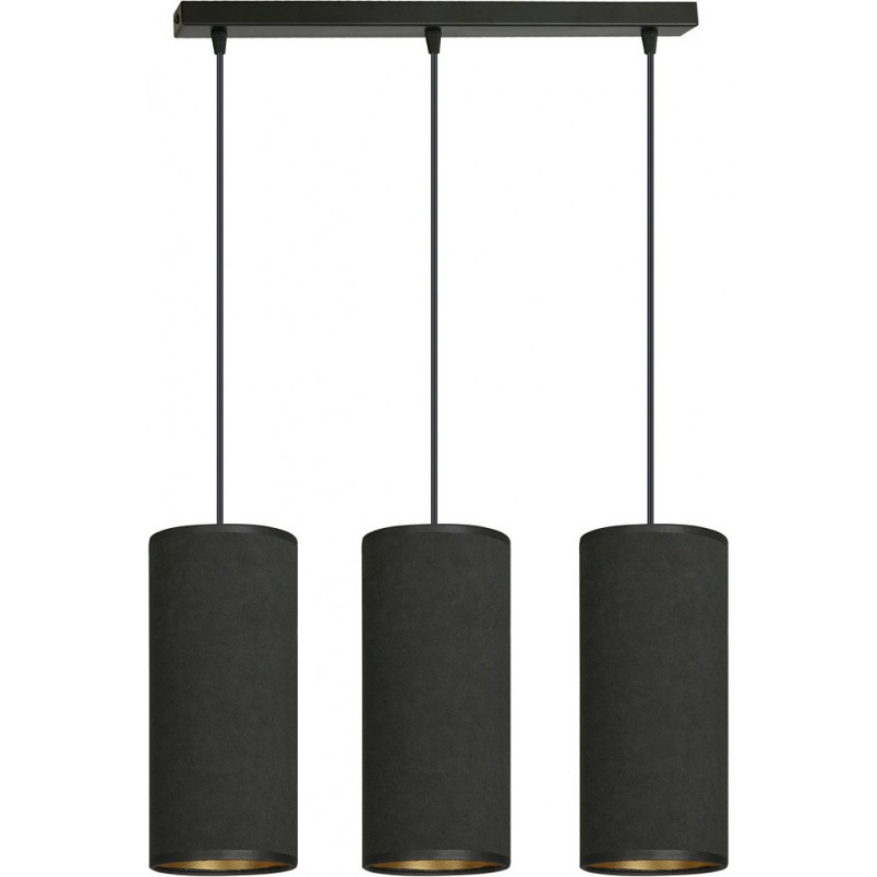 Lampa wiszące tuby na listwie Bente III czarna Emibig | Lampy nad stół