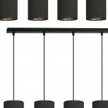 Lampa wiszące tuby na listwie Bente VI czarna Emibig | Lampy nad stół