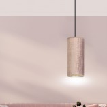 Lampy nad wyspę kuchenną | Lampa wisząca tuba z abażurem Bente 10 różowa Emibig