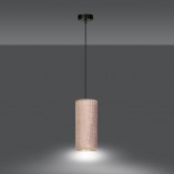 Lampy nad wyspę kuchenną | Lampa wisząca tuba z abażurem Bente 10 różowa Emibig