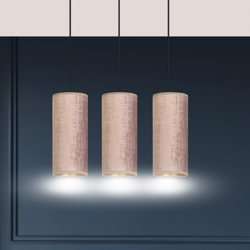 Lampa wiszące tuby na listwie Bente III 50cm różowa Emibig