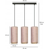 Lampa wiszące tuby na listwie Bente III różowa Emibig | Lampy nad stół