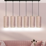 Lampy z abażurem | Lampa wiszące tuby na listwie Bente VI różowa Emibig do salonu i sypialni