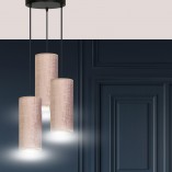 Lampa wisząca potrójna Bente Premium III różowa Emibig | Lampy nad stół