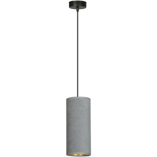 Lampa wisząca tuba z abażurem Bente 10cm szara Emibig
