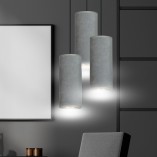 Lampy z abażurem | Lampa wisząca potrójna Bente Premium III szara Emibig do salonu i sypialni