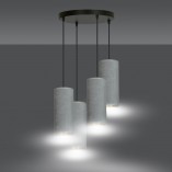 Lampa wisząca z abażurami Bente Premium IV szara Emibig | Lampy nad stół