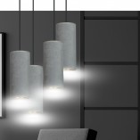 Lampa wisząca z abażurami Bente Premium IV szara Emibig | Lampy nad stół