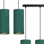 Lampa wiszące tuby na listwie Bente III zielona Emibig | Lampy nad stół