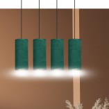Lampa wiszące tuby na listwie Bente IV zielona Emibig | Lampy nad stół