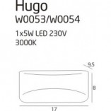 Kinkiet nowoczesny Hugo | MaxLight - Srebrny, LED