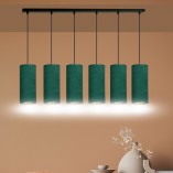 Lampa wiszące tuby na listwie Bente VI zielona Emibig | Lampy nad stół
