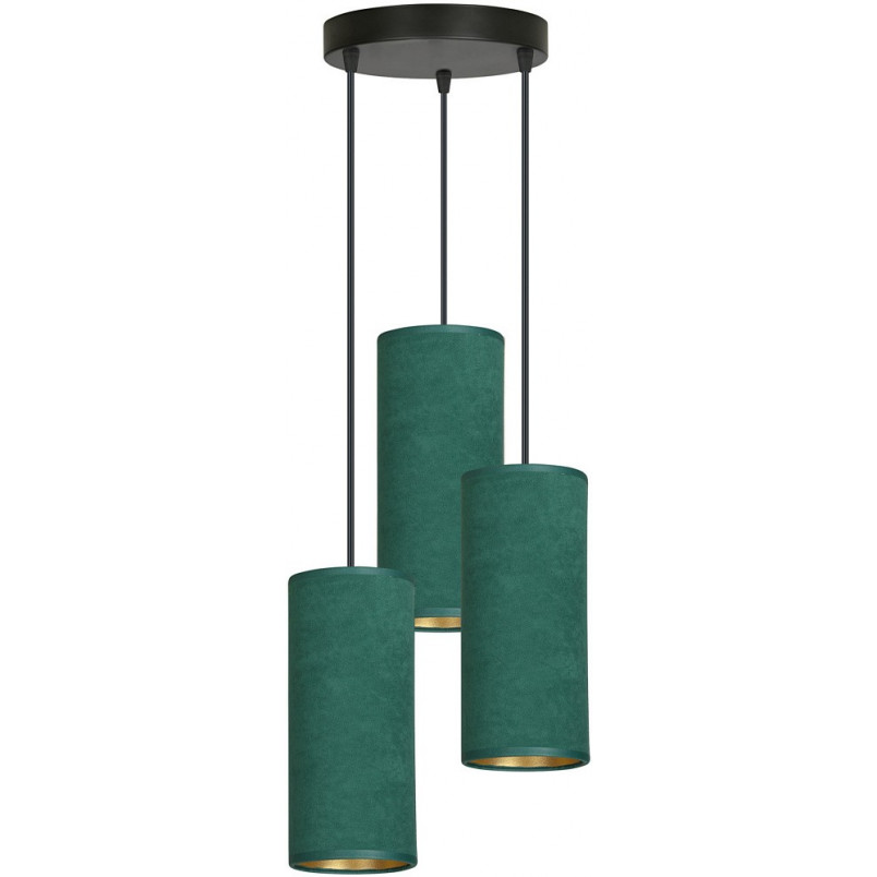 Lampa wisząca potrójna Bente Premium III zielona Emibig | Lampy nad stół