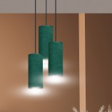 Lampa wisząca potrójna Bente Premium III zielona Emibig | Lampy nad stół