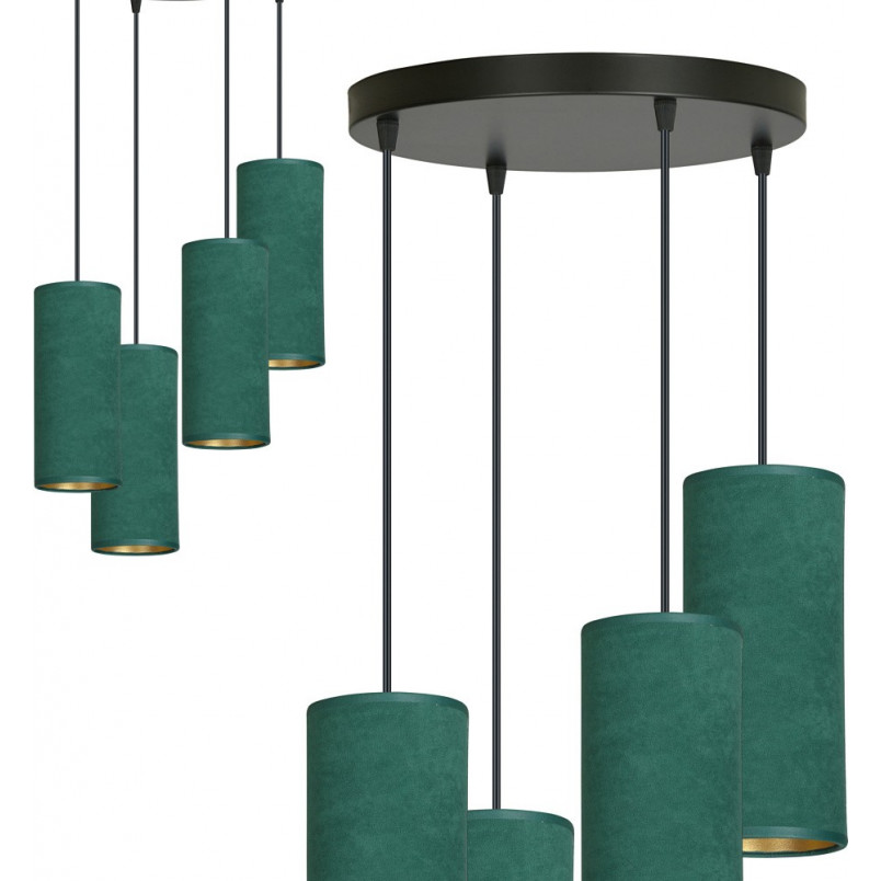 Lampa wisząca z abażurami Bente Premium IV 35cm zielona Emibig