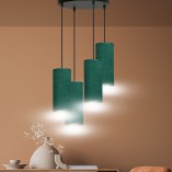 Lampa wisząca z abażurami Bente Premium IV zielona Emibig | Lampy nad stół