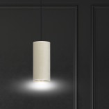 Lampy nad wyspę kuchenną | Lampa wisząca tuba z abażurem Bente 10 biało-beżowa Emibig