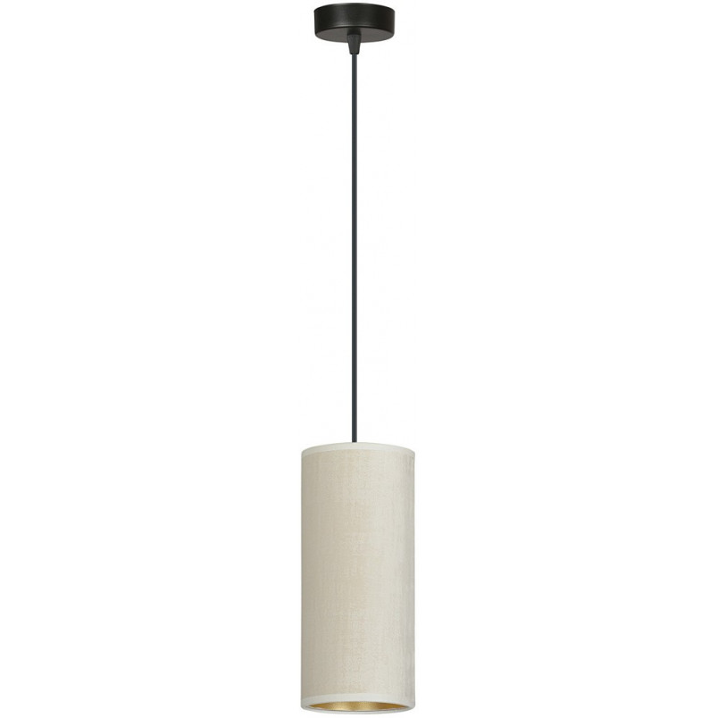 Lampy nad wyspę kuchenną | Lampa wisząca tuba z abażurem Bente 10 biało-beżowa Emibig