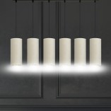Lampa wiszące tuby na listwie Bente VI biało-beżowa Emibig | Lampy nad stół