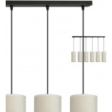 Lampa wiszące tuby na listwie Bente VI biało-beżowa Emibig | Lampy nad stół