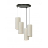 Lampa wisząca z abażurami Bente Premium IV biało-beżowa Emibig | Lampy nad stół