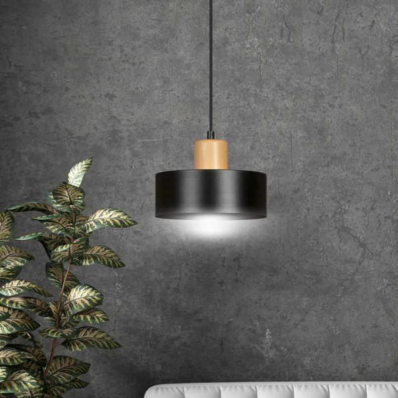 Lampa wisząca skandynawska Torin czarna 25cm | Emibig