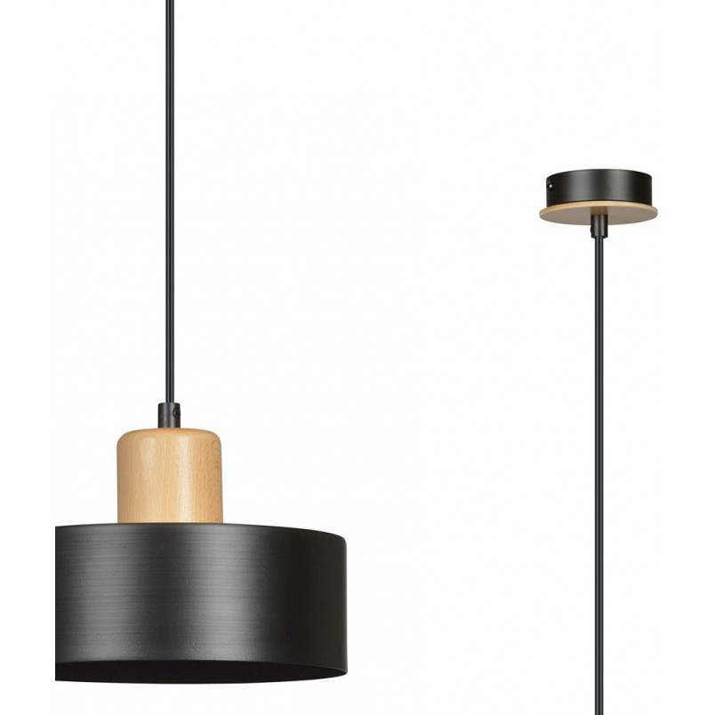 Lampa wisząca skandynawska Torin czarna 25cm | Emibig